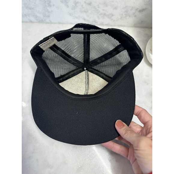 Vintage Old Charter Bourbon Whiskey Snap Back Mesh Trucker Hat Black - Picture 5 of 7